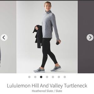 Lululemon heathered grey size 6/8 turtle mock neck long sleeves rulu EUC